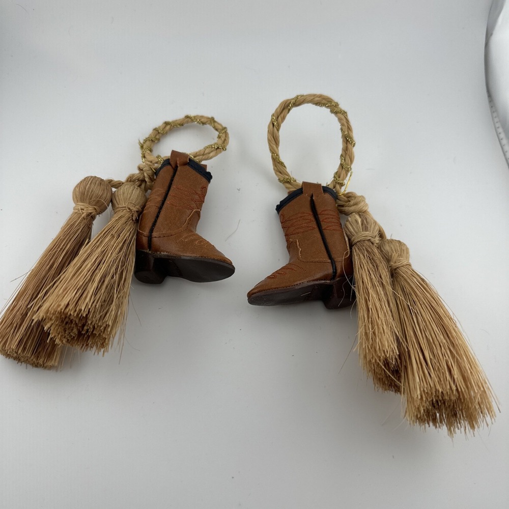 Cowboy Boot Ornament Set Of 2 Multicolor Holiday Decor